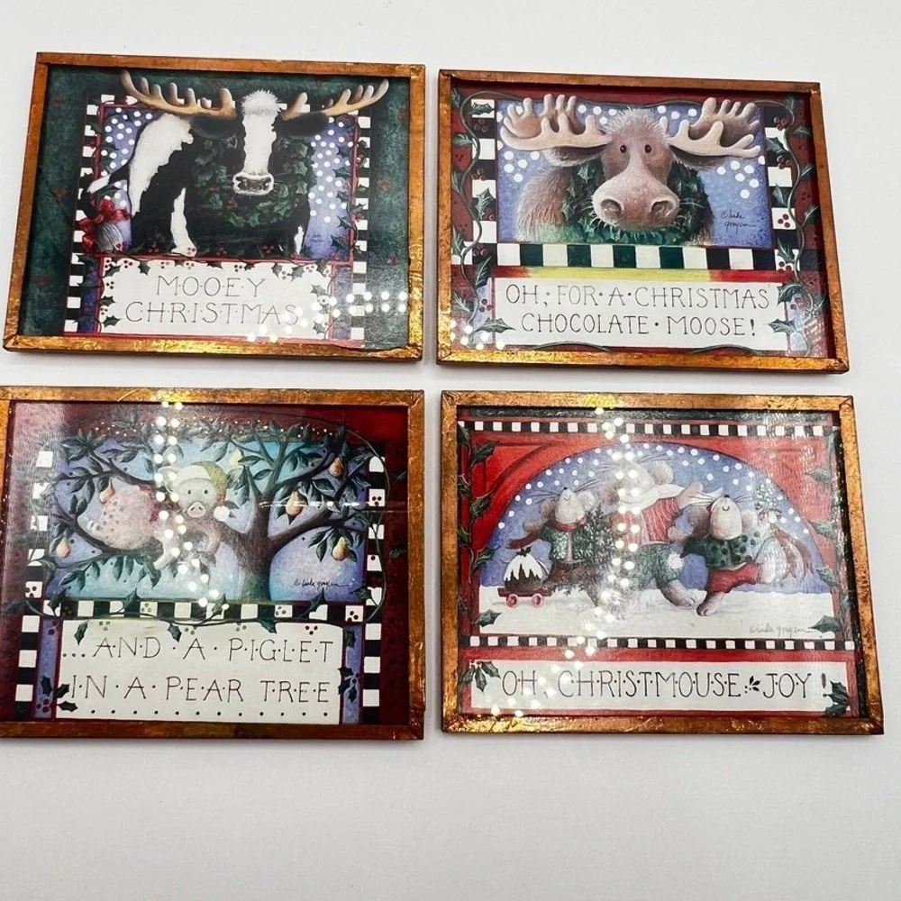 Vintage Lot of 4 Linda Grayson Magnets 2.5